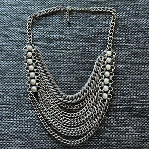 Forever 21 silver multilayer look necklace.